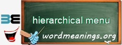 WordMeaning blackboard for hierarchical menu